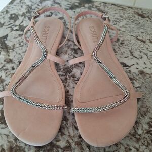 Schutz rosa pink‎ suede sandals size 7B